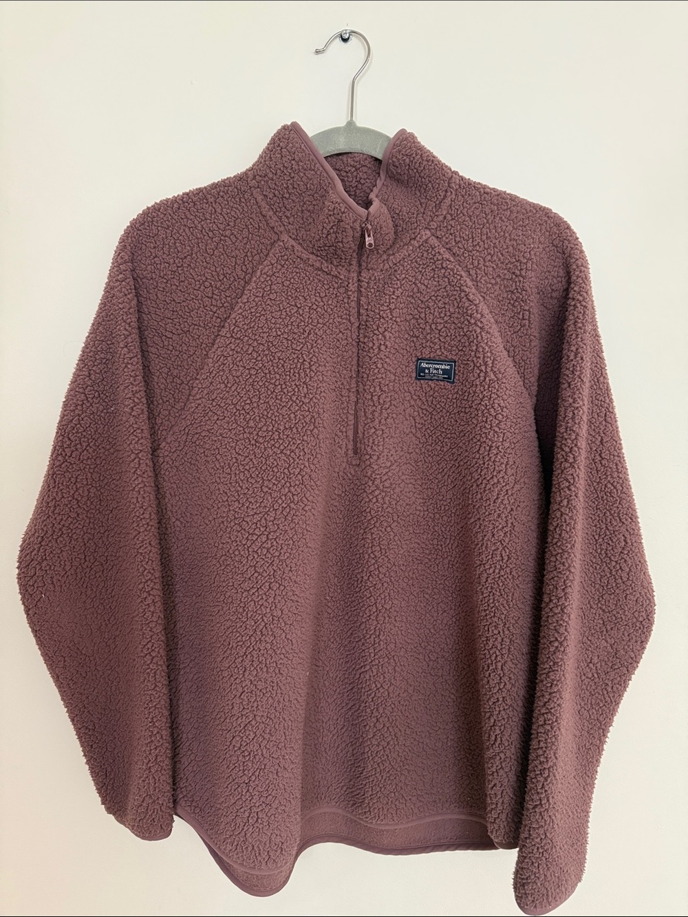 Abercrombie & Fitch Mauve Teddy Fleece Quarter-Zip